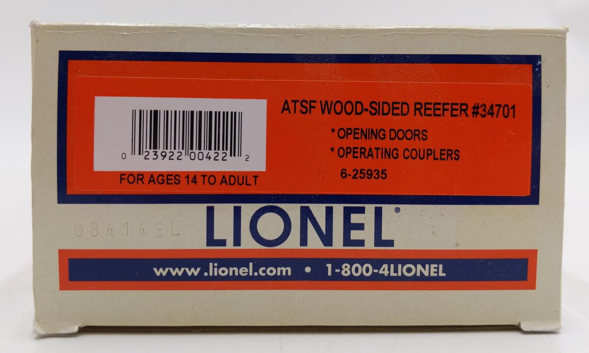 Lionel 6-25935 O Atchison, Topeka & Santa Fe Wood Sided Reefer #34701 EX/Box