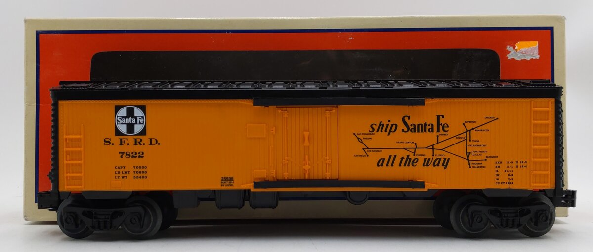 Lionel 6-25936 O Atchison, Topeka & Santa Fe Wood Sided Reefer #7822 EX/Box