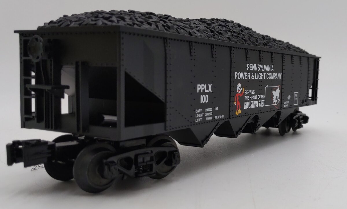 MTH 30-75386 O Pennsylvania Power & Light 4-Bay Hopper Car #100 LN/Box