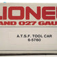 Lionel 6-5760 O Gauge AT&SF Tool Car LN/Box
