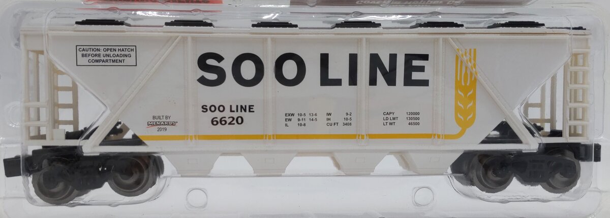 Menards 279-5275 Soo Line Covered Hopper Car #6620 MT/Box