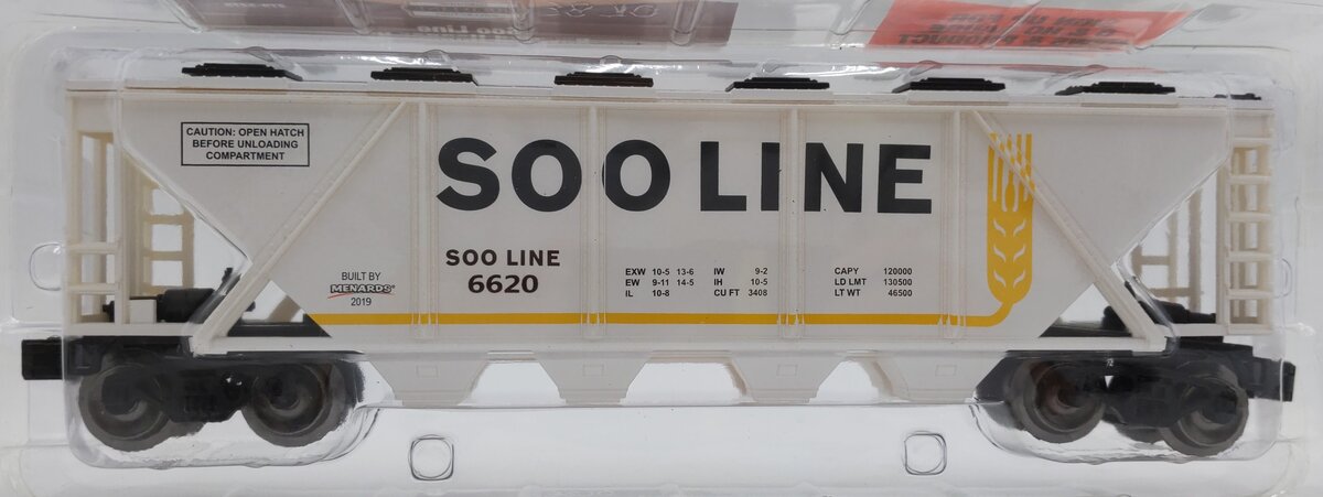 Menards 279-5275 Soo Line Covered Hopper Car #6620 MT/Box
