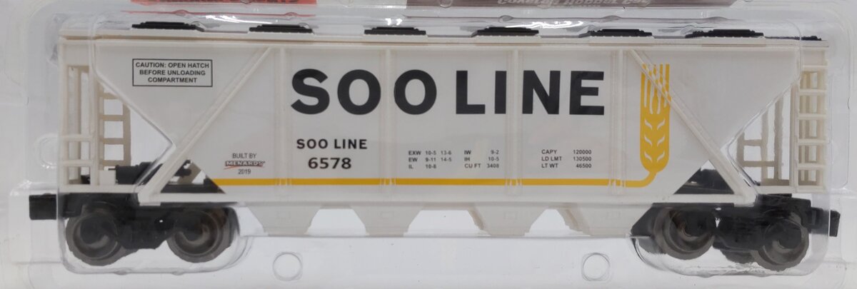 Menards 279-5275 Soo Line Covered Hopper Car #6578 MT/Box