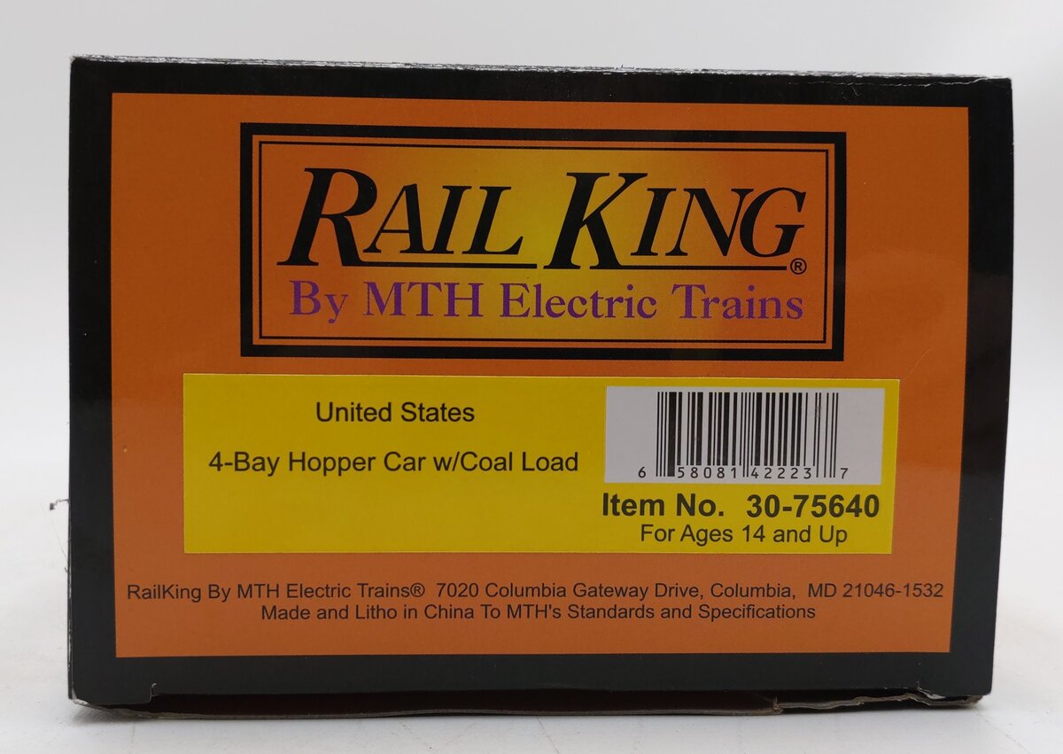 MTH 30-75640 O United States 4-Bay Hopper Car #10358 EX/Box