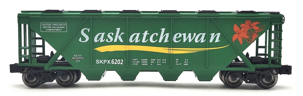 Menards 279-4560 O Gauge Saskatchewan Coal 4-Bay Hopper #6202 LN/Box
