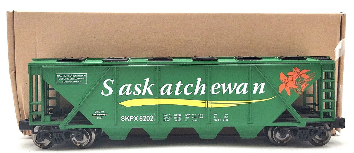 Menards 279-4560 O Gauge Saskatchewan Coal 4-Bay Hopper #6202 LN/Box