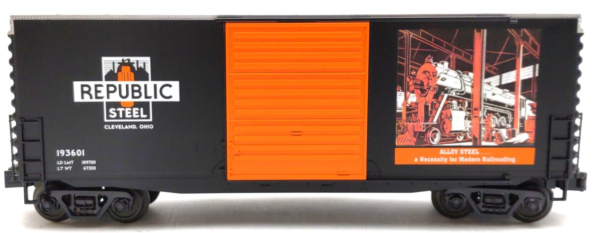 MTH 30-74690 Republic Steel 40' High Cube Box Car LN/Box