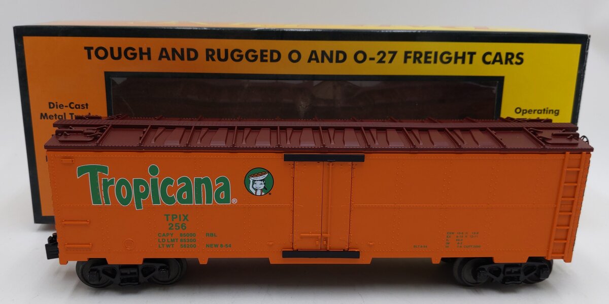 MTH 30-78169 O-27 Tropicana Modern Reefer Car #256 LN/Box