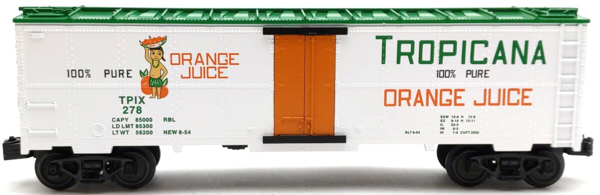 MTH 30-78215 O Tropicana RailKing Modern Reefer Car #278 LN/Box