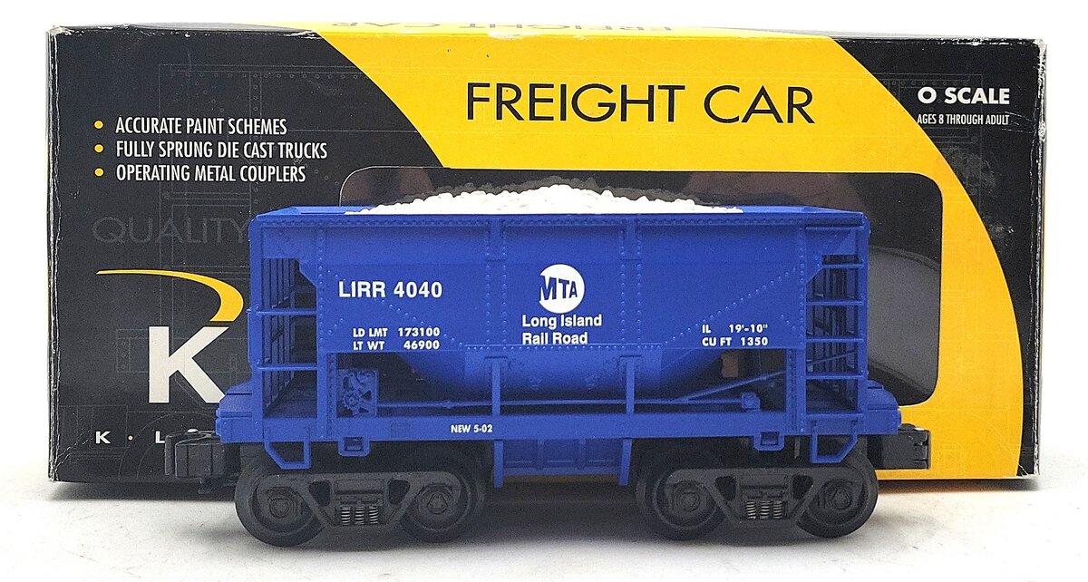 K-Line K671-3744 O Gauge Long Island RR Ballast Car w/ Ballast Load #4040 LN/Box