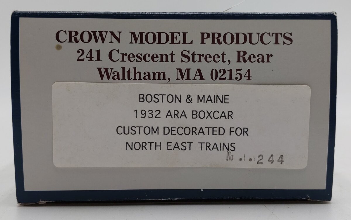 Crown 77244 O Boston & Maine Boxcar #77244 LN/Box