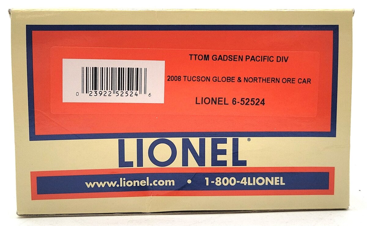 Lionel 6-52524 2008 Tuscan Globe & Northern Ore Car LN/Box