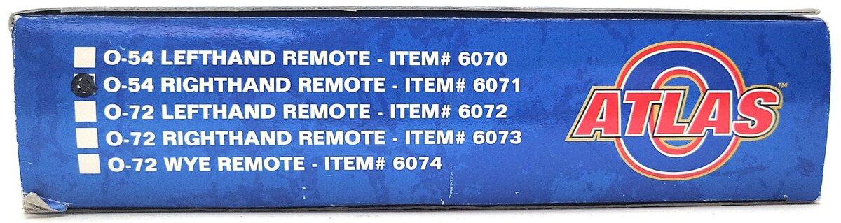 Atlas 6071 O54 Nickel Silver Right Hand Remote Switch Turnout EX/Box