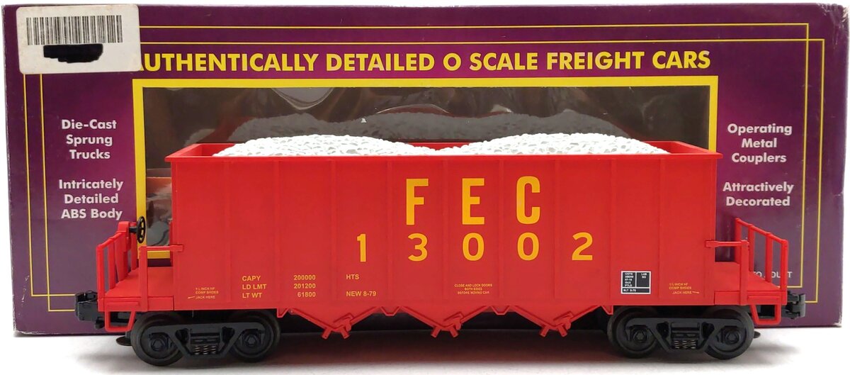 MTH 20-98217 O Florida East Coast Rapid Discharge Hopper w/Rock Load #13002 LN/Box