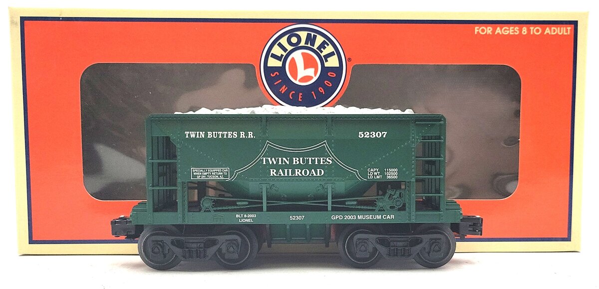 Lionel 6-52307 O Gauge GPD-TTOM 2003 Twin Buttes Ore Car LN/Box