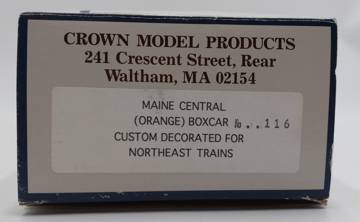 Crown Model O Gauge Maine Central Orange Boxcar Central #8116 LN/Box