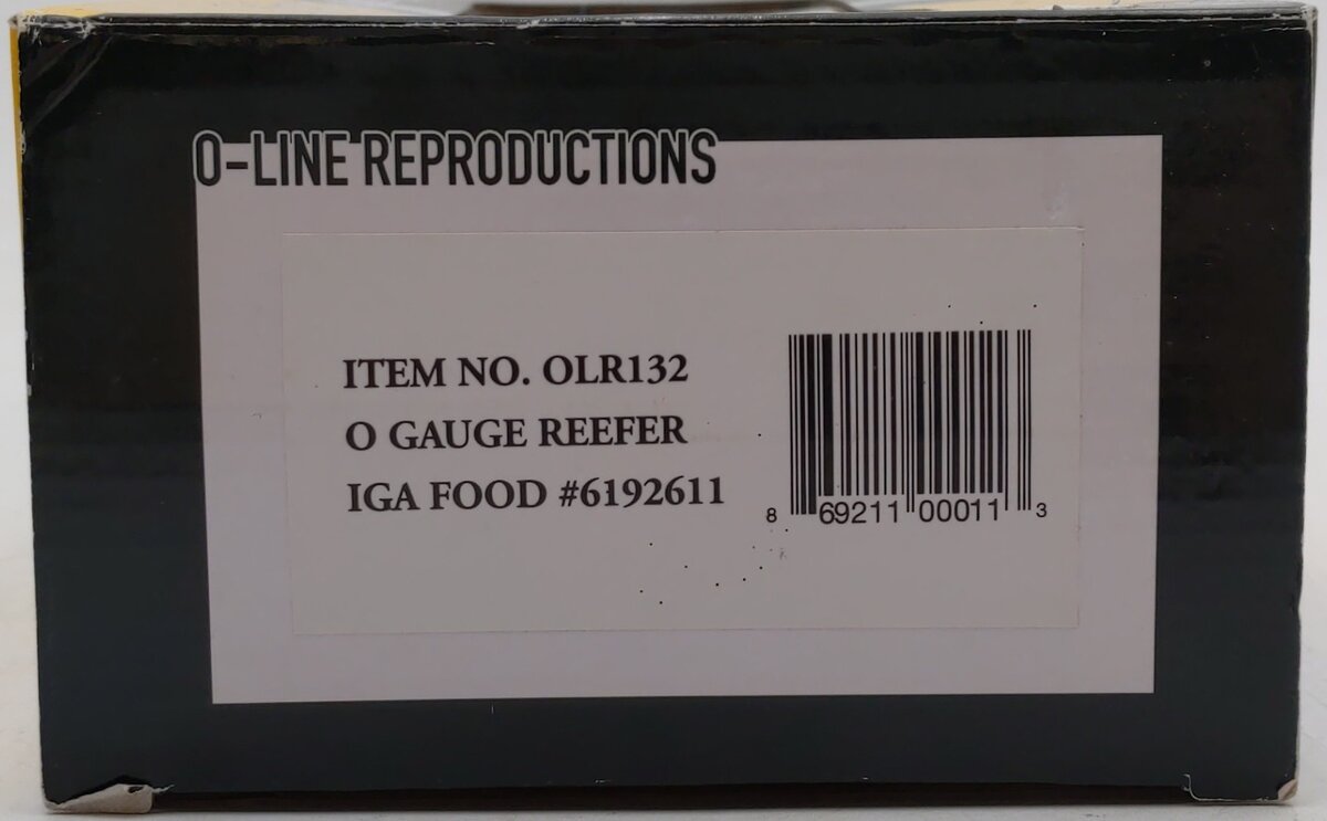 O-Line OLR132 O Gauge IGA Food Reefer #6192611 NIB
