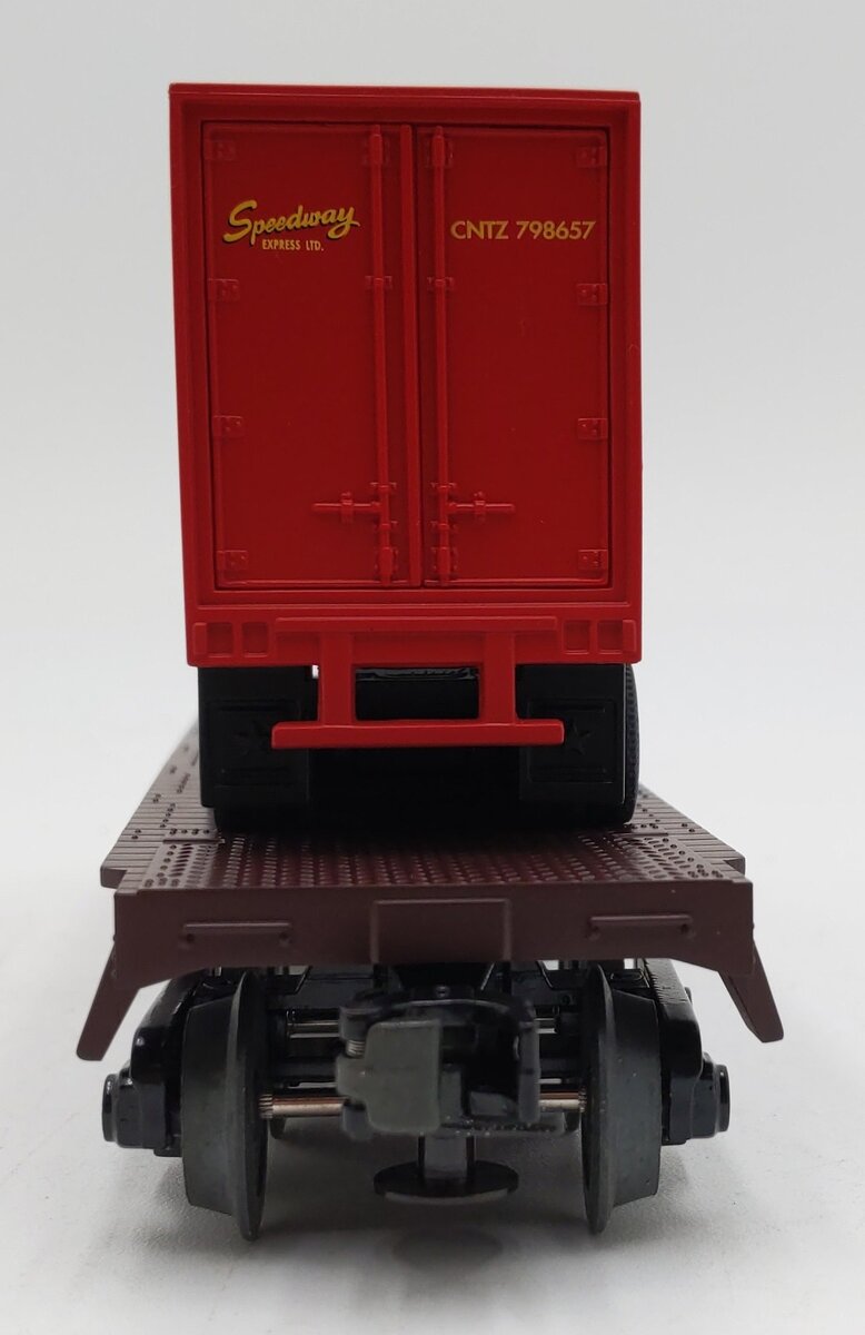MTH 30-7678 O Speedway Flatcar w/ 40' Trailer #301308 LN/Box
