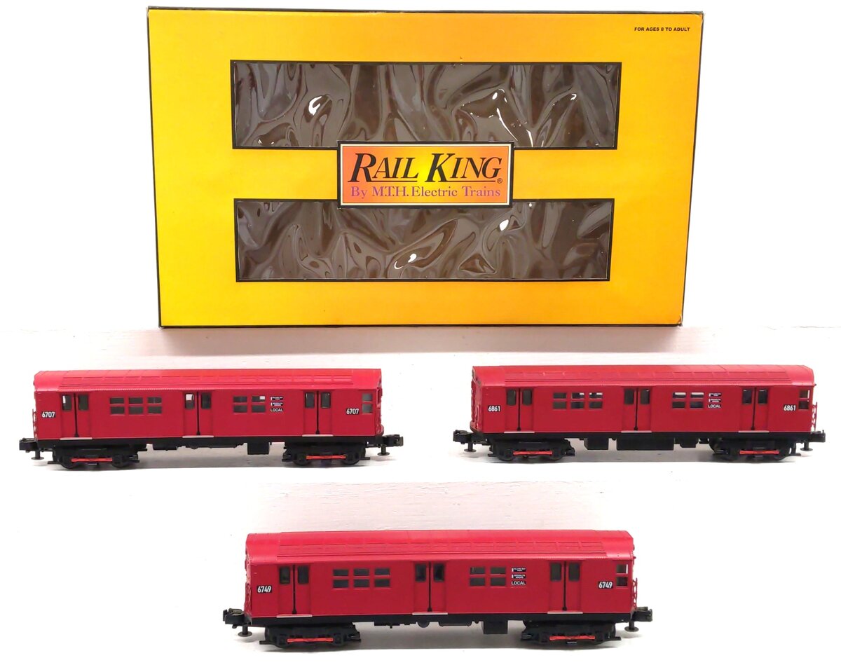 MTH 30-2392-1 O Gauge MTA Redbird R-17 3-Car Non-Powered Subway Set EX/Box