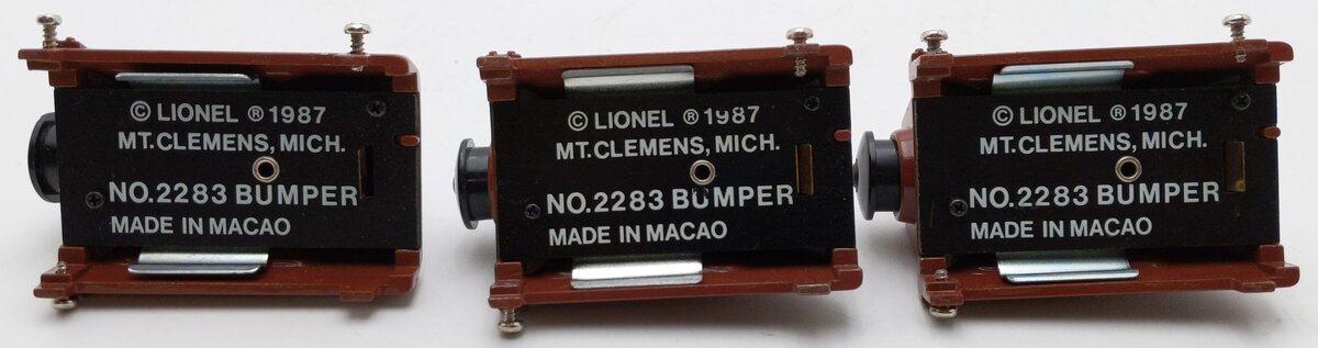 Lionel 6-2283 O/O27 Gauge Diecast Illuminated Bumpers [3] VG