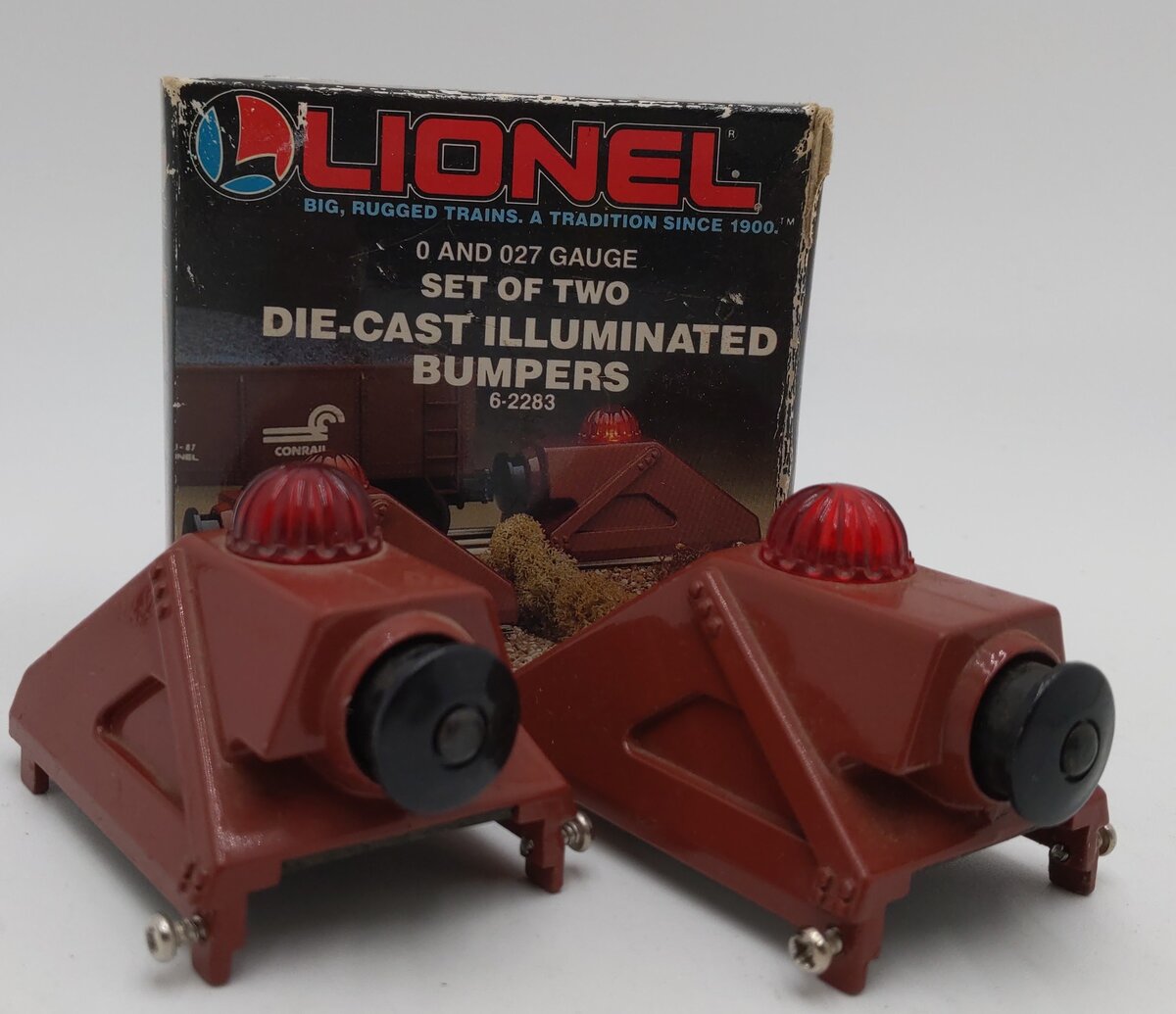 Lionel 6-2283 O/O27 Gauge Diecast Illuminated Bumpers (Set of 2) EX/Box