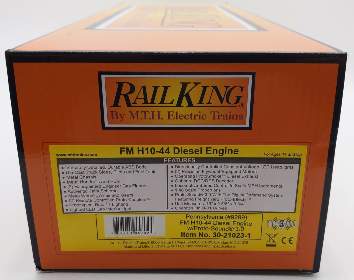 MTH 30-21023-1 O Gauge Pennsylvania FM H10-44 Diesel Engine #9299 w/ PS3 EX/Box