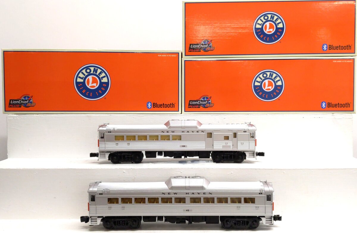 Lionel 2335090 O NH LionChief Plus 2.0 Budd RDC Unit Combo #120 & #42 (Set of 2) LN/Box