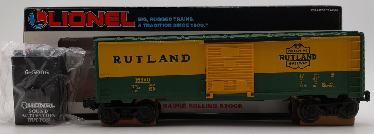 Lionel 6-16640 O Gauge Rutland Boxcar w/Diesel RailSounds EX/Box
