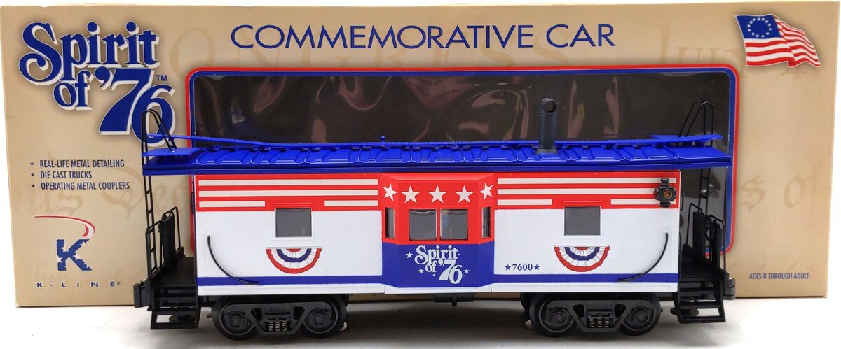 K-Line K612-7600 Spirit of 76 Bay Window Caboose EX/Box