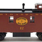 MTH 20-91801 O Gauge Strasburg 35' Woodsided Caboose #12 LN/Box