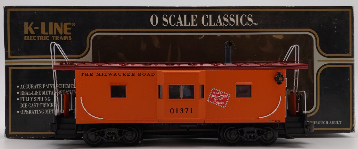 K-Line K612-1371 O Milwaukee Road Bay Window Caboose #01371 LN/Box