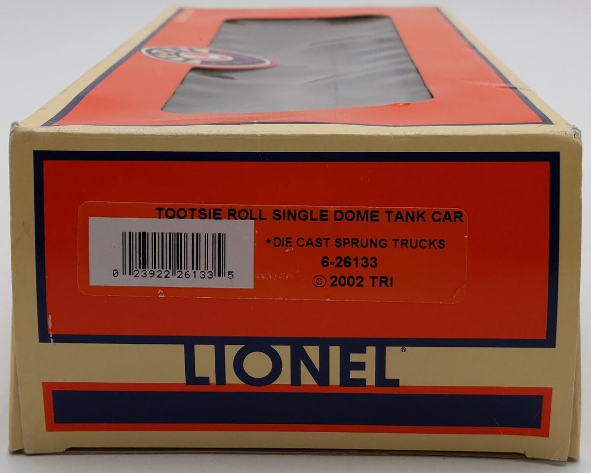 Lionel 6-26133 O Gauge Tootsie Roll Single Dome Tank Car LN/Box