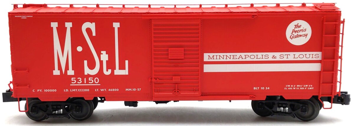 Lionel 2326680 O Minneapolis & St. Louis Grain Door Boxcar #53150 LN/Box