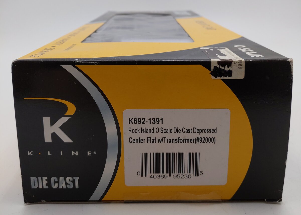 K-Line K692-1391 O Gauge Rock Island Center Flat Car with Transformer #92000 LN/Box