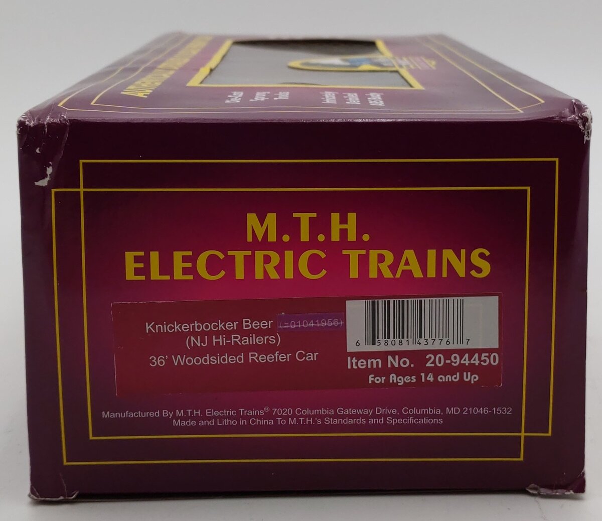 MTH 20-94450 O Knickerbocker Beer 36' Woodsided Reefer Car LN/Box