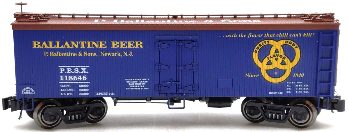 RMT 86194 O Gauge Ballantine Beer Woodside Reefer #118646 LN/Box