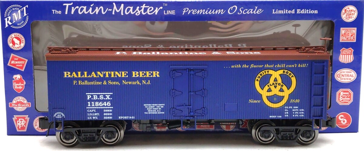 RMT 86194 O Gauge Ballantine Beer Woodside Reefer #118646 LN/Box