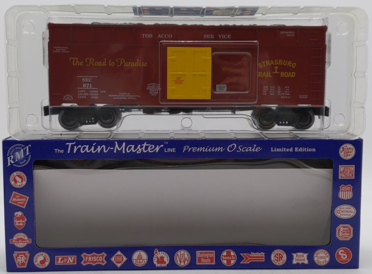 RMT 86499-40 O Gauge Strasburg Railroad 40' Tobacco Car #871 MT/Box