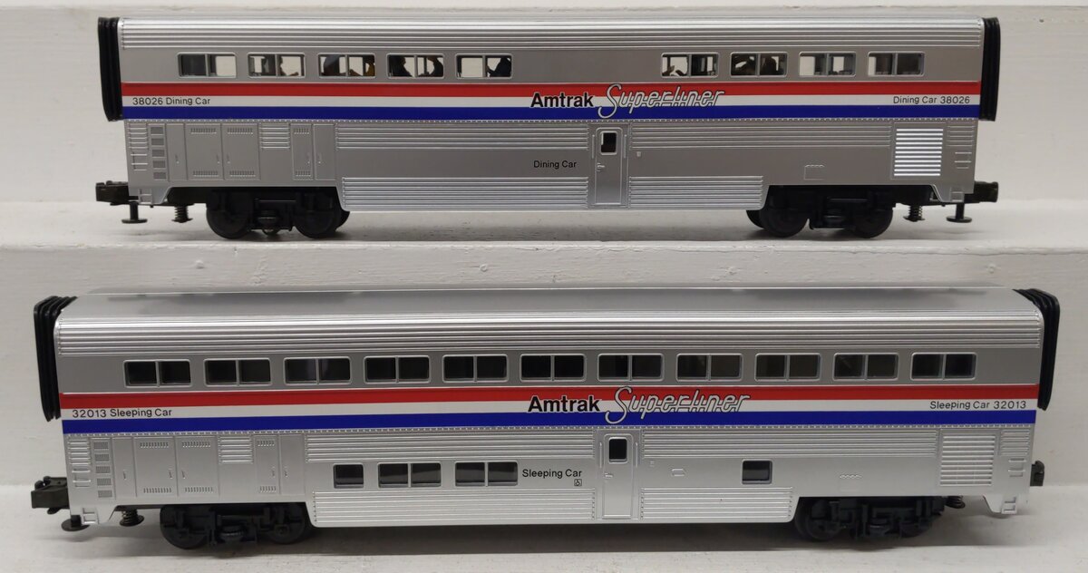 MTH 30-6501 O Gauge Amtrak SuperLiner Sleeper/Diner 2-Car Set EX/Box