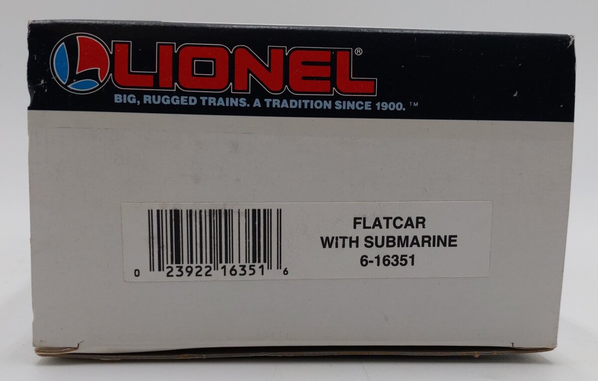 Lionel 6-16351 O Gauge Lionel Lines Flatcar with Navy Submarine EX/Box