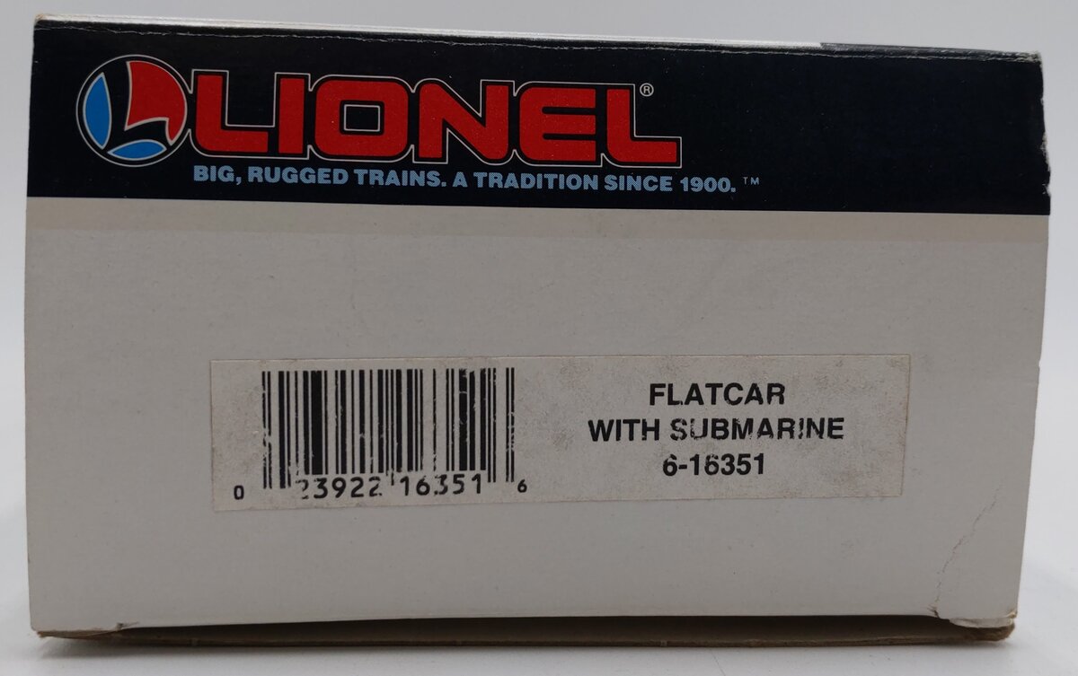 Lionel 6-16351 O Gauge Lionel Lines Flatcar with Navy Submarine EX/Box