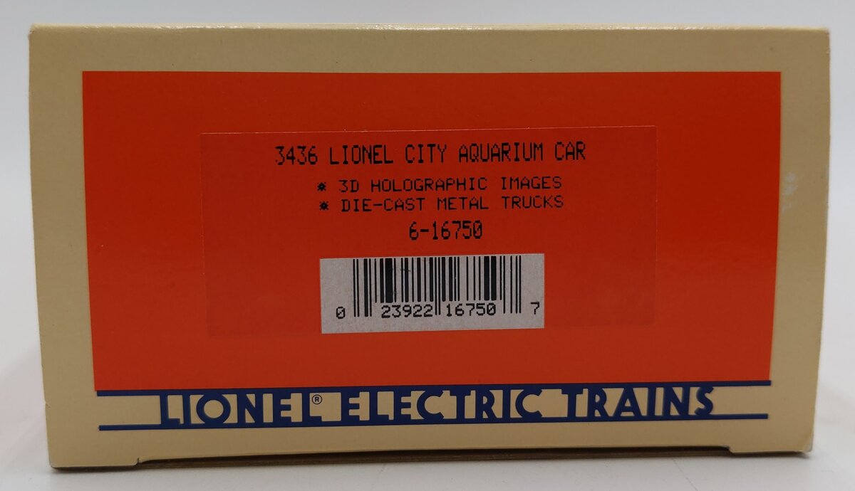 Lionel 6-16750 O Gauge Lionel City Aquarium Car #3436 NIB