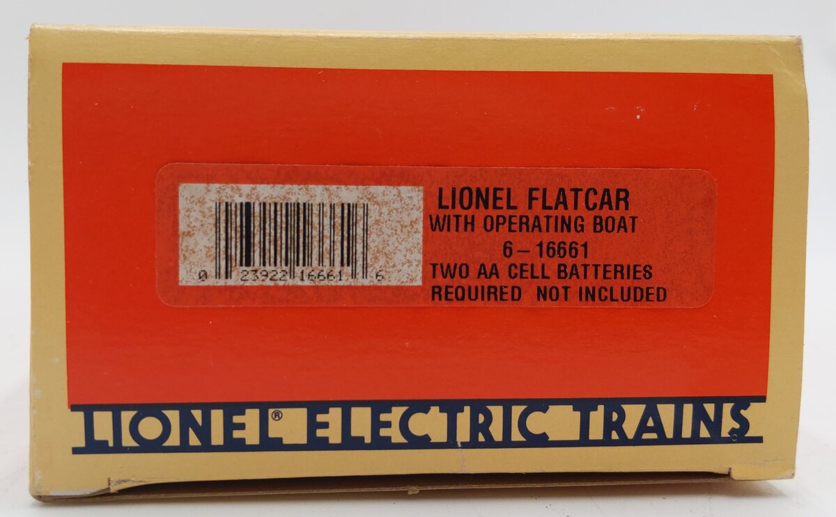 Lionel 6-16661 O Gauge Lionel Flatcar with Motorized Boat LN/Box