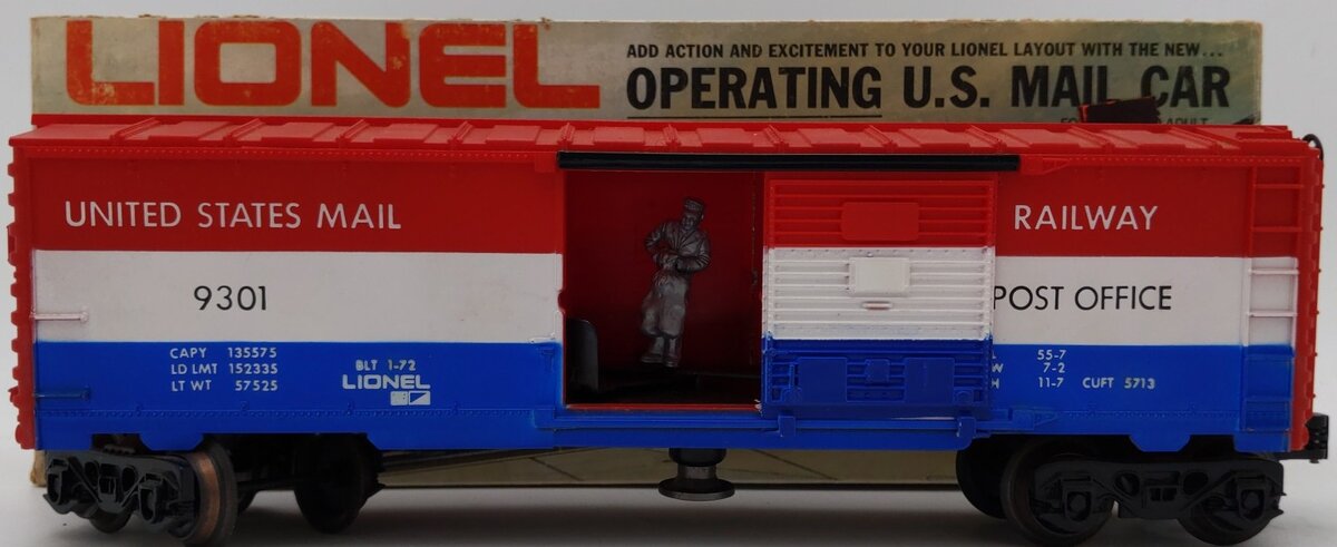 Lionel 6-9301 O Gauge US Mail Operating Boxcar #9301 EX/Box