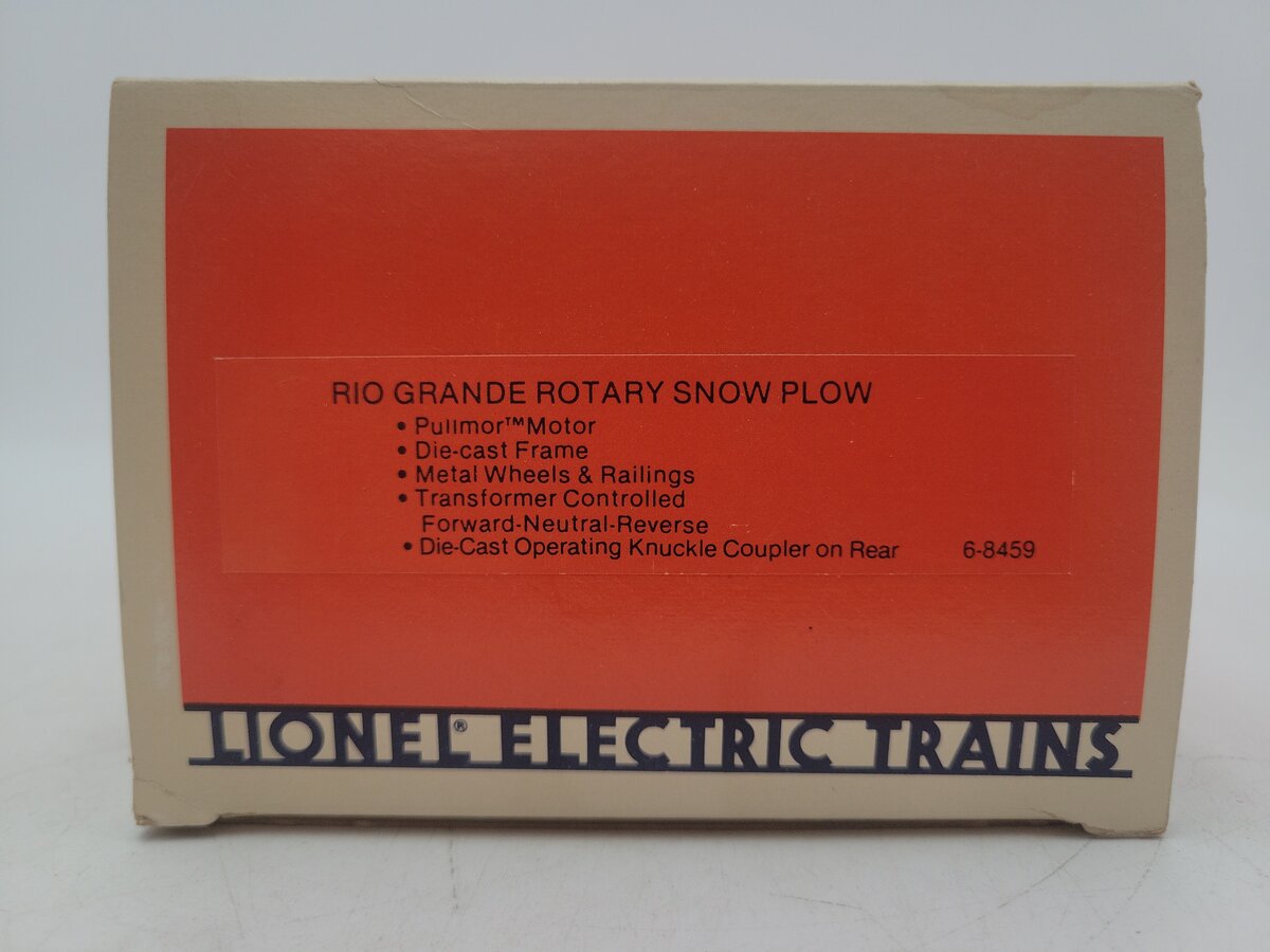 Lionel 6-8459 O Gauge Rio Grande Rotary Snow Plow #8459 VG/Box