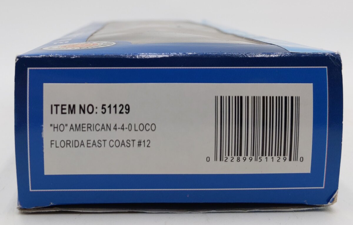 Bachmann 51129 HO Florida East Coast 4-4-0 American Steam Loco & Tender #12 LN/Box