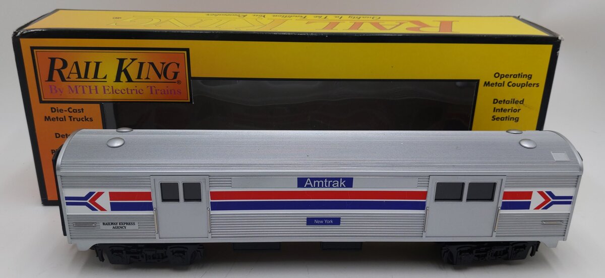 MTH 30-6000 O Gauge Amtrak "New York" Streamlined Baggage Car EX/Box