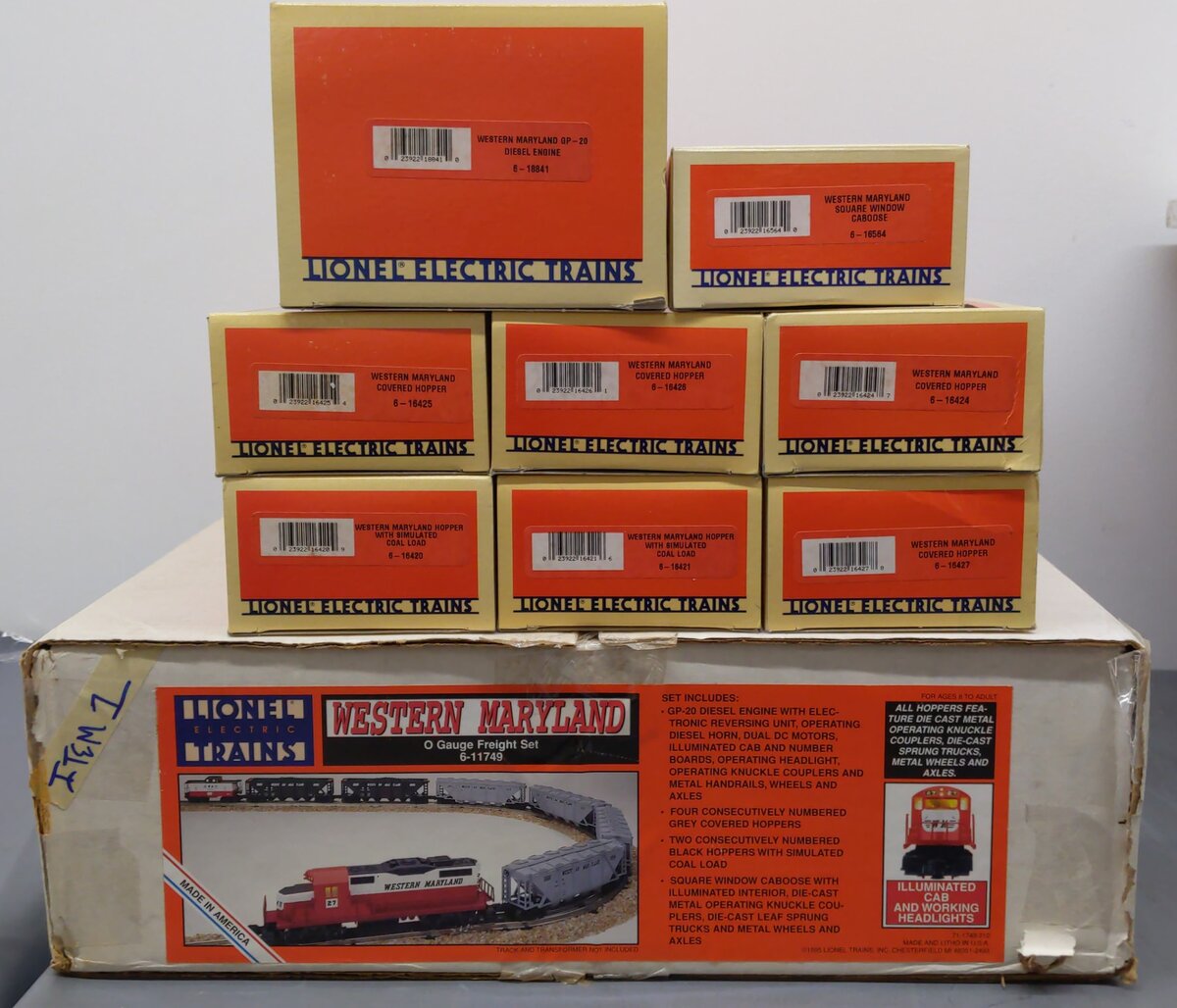 Lionel 6-11749 O Gauge Western Maryland Service Station Diesel Train Set EX/Box