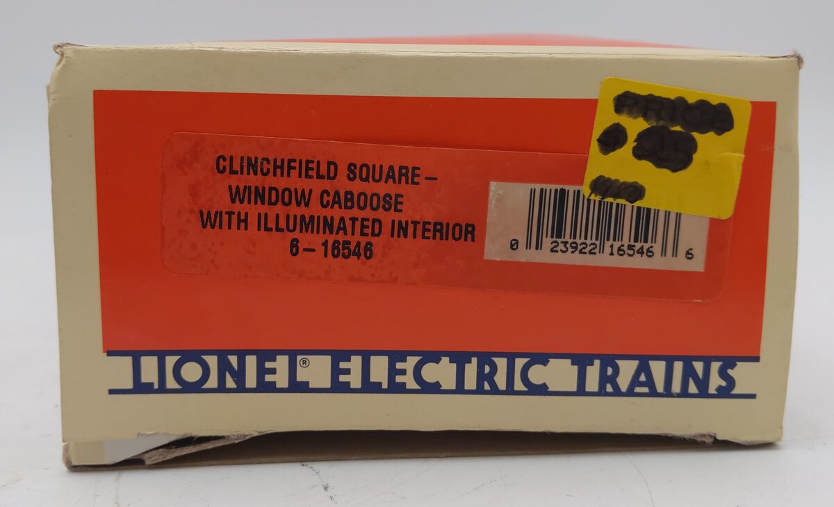 Lionel 6-16546 O Gauge Clinchfield Square-Window Illuminated Caboose EX/Box