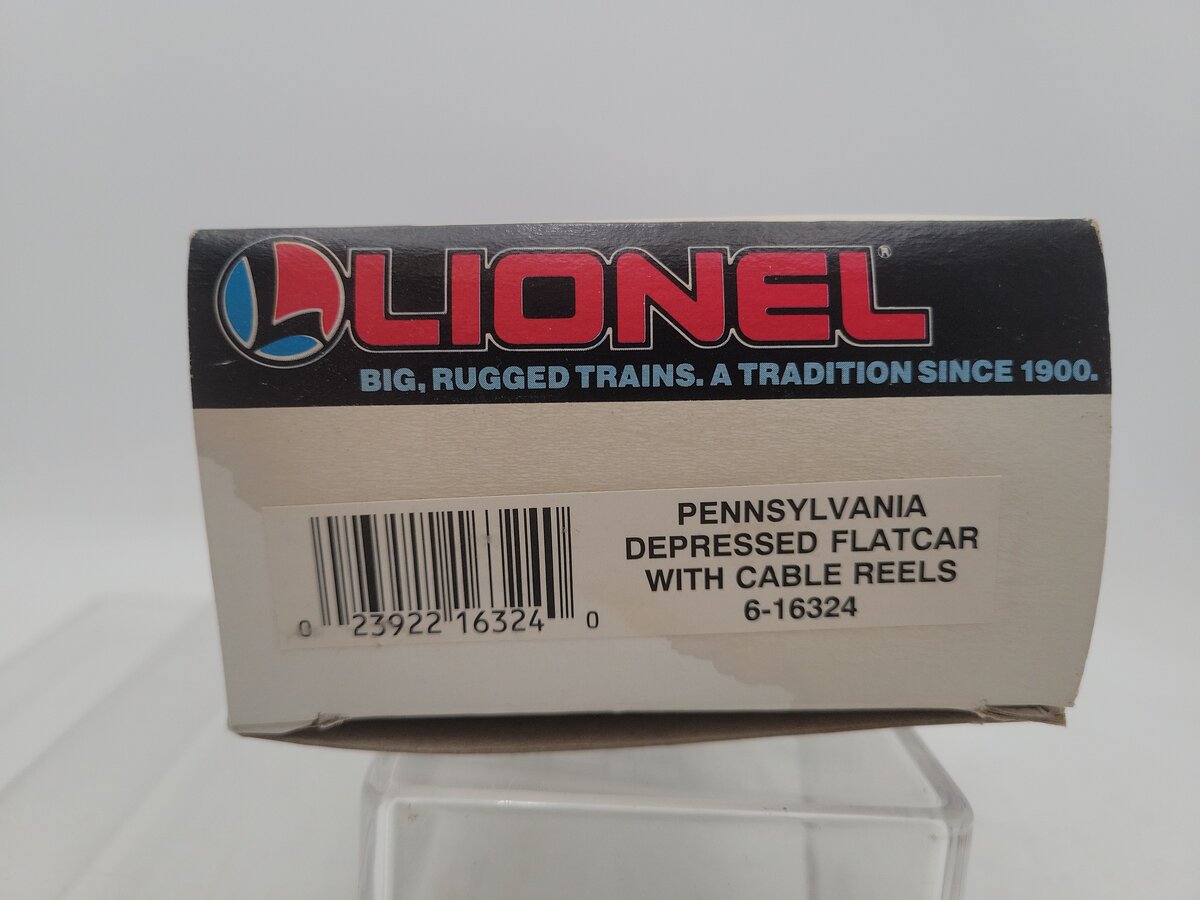 Lionel 6-16324 O/O27 Gauge Pennsylvania Depressed Center Flatcar W/Cable Reels EX/Box